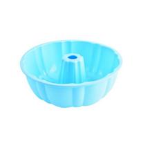 10 colių silikoninė pyrago forma, didelės talpos, nelipni, su grioveliais, vamzdelinė forma pyragams, brauniams, kukurūzų duonai, be BPA, lengvai valoma, apvalios formos kepimui šviesiai dangaus mėlyna spalva