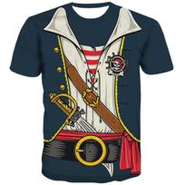 3D Print Pirate Costume Graphic T Shirts For Men Novelty Funny Tee Tops Streetwear Short Sleeve Oversized Men Tshirt Streetwear S balta