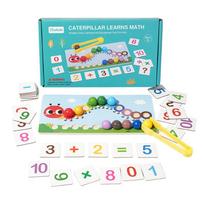 1 medinių matematinių žaislų rinkinys Pažinimo atitikimo Papildymo Atėmimo operacija Montessori žaislas Vikšro formos karoliukas lavinamieji žaislai