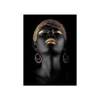 African woman gold lips canvas decorative painting, living room corridor wall decorative painting core 20x30cm no frame