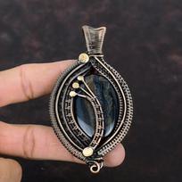 Nellite Pendant Copper Wire Wrapped Pendant Handmade Pendant Nellite Jewelry Latest Design Pendant Copper Jewelry Gift For Him Women Pendant gray