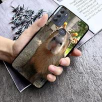 Capybara telefono dėklas, skirtas Moto Edge 50 40 Pro Edge 40 30 Ultra Neo Fusion G Power G Stylus G Play E32 E20 E40 G Power 2022 gray