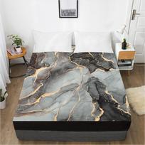 3D spausdinimas Namų tekstilės grindys Marmuro rašto lovatiesė Čiužinio užvalkalas Elastinė juosta patalynė patalynė 120x200 3pcs gray