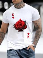Manfinity Homme Men Floral & Playing Card Print Tee 5XL gray