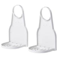 2pcs No-Punch Hanging Rack Laundry Detergent Cup Holder Anti-Spill Drip-Proof Foldable Bathroom Storage Rack white