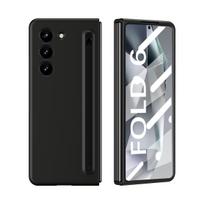 Dvigubo rėmelio dėklas, blizgi plėvelė, kietas galinis apsauginis dangtelis, skirtas „Samsung Galaxy Z Fold 6 5 4 3“, skirtas mados verslui. Samsung Galaxy Z Fold 6 juoda