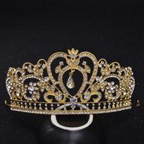 Barokinė karūna lydinio kalnų krištolo papuošalai nuotakos vestuvių karūna karūna auksinė širdis nuotakos tiara brown