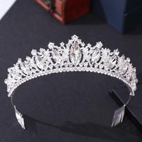 Nuotakos karūna tiara lydinio deimantinė karūna vestuvių aksesuarai plaukų šukos vestuvių dovana gray