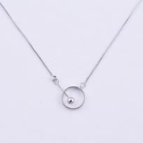 999 Pure Silver Ring Necklace Women's Simple Ins Style Hip Hop Clavicle Chain Sterling Silver Necklace 999
