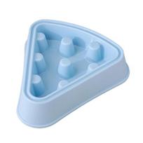 Pet Feeder Easy To Clean Smooth Pizza Outline Solid Cartoon Prevent Choking PP mėlyna