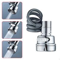 Faucet Aerator Extender Movable Kitchen Tap Head Sprayer Attachment for Bathroom Basin Three Levels gray