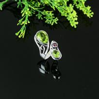 Natural Peridot Gemstone Handmade 925 Sterling Silver Ring Size 10.5 d0r16 green