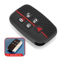 Guminis raktų pakabuko dėklo dangtelis, skirtas Land Rover A9 Range Rover Sport Evoque Discovery Freelander nuotolinio laikiklio raktų pakabuko apsaugai juoda