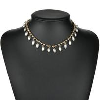 Moteriškas Elegantiškas Perlo Letenėlės Grandinėlės Pakabukas Karoliai Karoliukų Chokeris Mergaitėms Papuošalų Dovana 1PC black