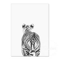 Zebra Giraffe Elephant Hippo Butt Wall Art Canvas Painting Nordic Posters And Prints Wall Pictures For Living Room Decor No Frame 21*30cm No Frame