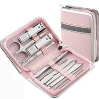Rožinio aukso 26 dalių nagų kirpimo rinkinys su didelėmis purslus sulaikančiomis žirklutėmis, vanago snapo replėmis nagų karpymo įrankiams buityje 11-piece set balta