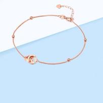 18k geltono aukso apyrankė su dviguba sagtimi Rose Gold Au750 geltono aukso apvali sagties apyrankė