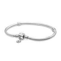 Charms 925 Sterling Kieto sidabro apyrankė Širdies T formos rankogalių grandinėlė Blizganti mėlyna Disc Užsegimas Gyvatė Grandinė Apyrankė Moteriški papuošalai 17cm white