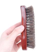 Natūralaus medžio šerių arklio plaukų batų šepetėlis Care Clean Shine Polish Brush gray