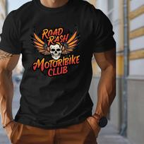 New Summer Men's Fashion T-shirt Personality Skeleton Wings Printed Men's T-shirt Top XS juoda
