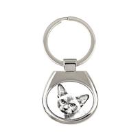 Birmos katė - raktų pakabukas su kate, raktų pakabukas su spauda, personalizuotas pakabukas iš Art-Dog prekės ženklo sidabras