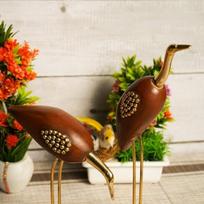 Saras made of brass  and wood , wooden antique decorative Saras, swan, crane, love birds, display item