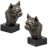 Chihuahua long-haired - Dog statue, bust on stone base, sculpture, trophy for dog show by Art-Dog brand ruda