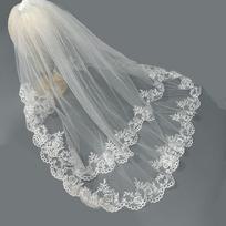 Bride's Main Wedding Dress and Veil, Super Fairy Style Short Lace Veil, Certificate Registration and Photo Props