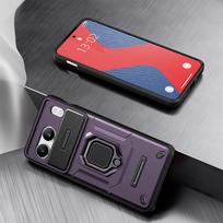 KEYSION Shockproof Armor Case for OnePlus Nord 4 Slide Camera Protection Ring Stand Phone Back Cover for OnePlus 1+ Nord 4 5G for OnePlus Nord 4 žalia
