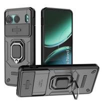 „OnePlus Nord 4 Nord4 Battle Bear“ stumdomas langas TPU + kompiuteris, atsparus smūgiams metalinis žiedas, automobilio magnetinė adsorbcija Nord 4 juoda