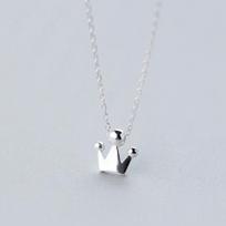 Korėjos stiliaus grynas 925 prabos sidabras, subtilus madingas karūnos pakabukas, vėrinys, papuošalas moterims 0.9cm*0.9cm white
