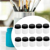10 Pieces Paint Storage Bottle Airbrush Bottles Pointed Multipurpose 3/4Ounce Jars Containers black