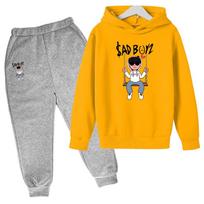 Sad Boyz Printed Clothes for Girls From 9 to 12 Years Old Clothes Child Girl Suit for Boy Children's Set Home Clothing Tops Sets 100 gray