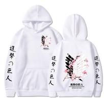 Japonijos Anime Attack on Titan Style Hoodie Graphic Print Hoodie Harajuku Streetwear Unisex Streetwear S black
