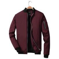 Winter Big Size New Men's Coat Plus Fleece Slim Fashion Casual Standing Collar Men's Warm Jacket L raudona