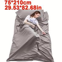 Compact Travel Sleeping Bag Liner Portable Sleeping Sack Outdoor Camping Hotel Travel Single Double Sheet for Adventure Hiking blue