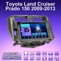 2 DIN Android automobilinis radijas, skirtas Toyota Land Cruiser Prado 150 2009-2013 Multimedijos grotuvo galvos blokas Stereo GPS navigacija WIFI 1+16GB 1+16GB gray