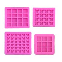 Mini Silicone Molds Wax Seal Stamp Beads Molds Melting Sealing Stamp Molds Gummy Candy Mould Baking Mat Cooking Sheets pink