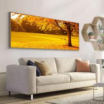 Šiaurietiškas peizažas aliejumi Raudono aukso klevo lapo menas Drobė svetainei koridoriui biurui namų dekoracija freska Be rėmo 20*40cm No Frame yellow