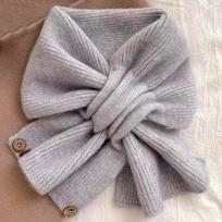 1vnt Fashion Winter Šiltas Kryžminis Šalikas Vienspalvis Megztas Kaklo skarelė Vėjui atspari Šalčiui Neperšlampama kaklo apsauga pilka spalva