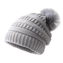 Hairball wool hat women's autumn and winter Korean version fashion twist knitted hat big head circumference thickened warm cover hat elastic force pilka spalva