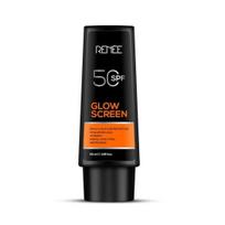 RENEE Glowscreen SPF 50 Apsauginis kremas nuo saulės - 50ml, PA++++ UVA ir UVB apsauga, Praturtintas hialurono rūgštimi ir vitaminu C, Aukščiausia odos apsauga black