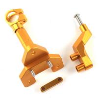 REALZION CNC motociklo vairo stabilizavimo amortizatoriaus laikiklio atramos tvirtinimo komplektas, skirtas YAMAHA YZF R3 R25 YZFR3 YZFR25 2014–2017 m. Gold auksas