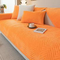 Cream Style Sofa Cushions Four Seasons Universal Crystal Velvet Non-Slip Living Room Sofa Cover Leather Cushion Backrest Cover 70x70cm 1pcs oranžinė