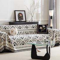 -Simple Geometric Sofa Towel, Chenille Couch Recliner, Furniture Protector, Anti Scratch Blanket, 1, 2, 3, 4 Seater 180x130cm pilka