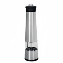 Electric Pepper Grinder Spice Mill Prmium Stainless Steel Grinder with Cover Adjustable Ceramic Core grinder With LED light gray