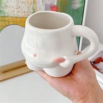 Kawaii Keraminis Puodelis Mielas Kavos Puodelis Pieno Arbatos Vandens Puodeliai Creative Pinch Belly Cup Puodelis Dovana Porcelianiniai Geriamojo Kavos Puodeliai about 320ml