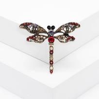 Wind Retro Rhinestone Smart Dragonfly Brooch Creative Insect Pin Popular Simple Temperament Clothing Accessories white