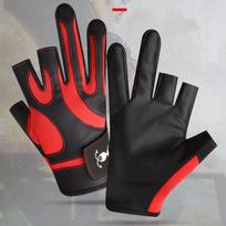 Fishing Mittens Fishing Sports Mittens with 3 Cut Fingers Adjustable Elastic Band Mittens for Men Women Non-Slip Grip For raudona
