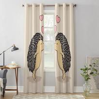 Ežiukas Animacinių filmų langų užuolaidos svetainei Prabangus miegamojo dekoras Užuolaidos virtuvės langų apdaila Užuolaidos 135W x 60H(cm) x1 white